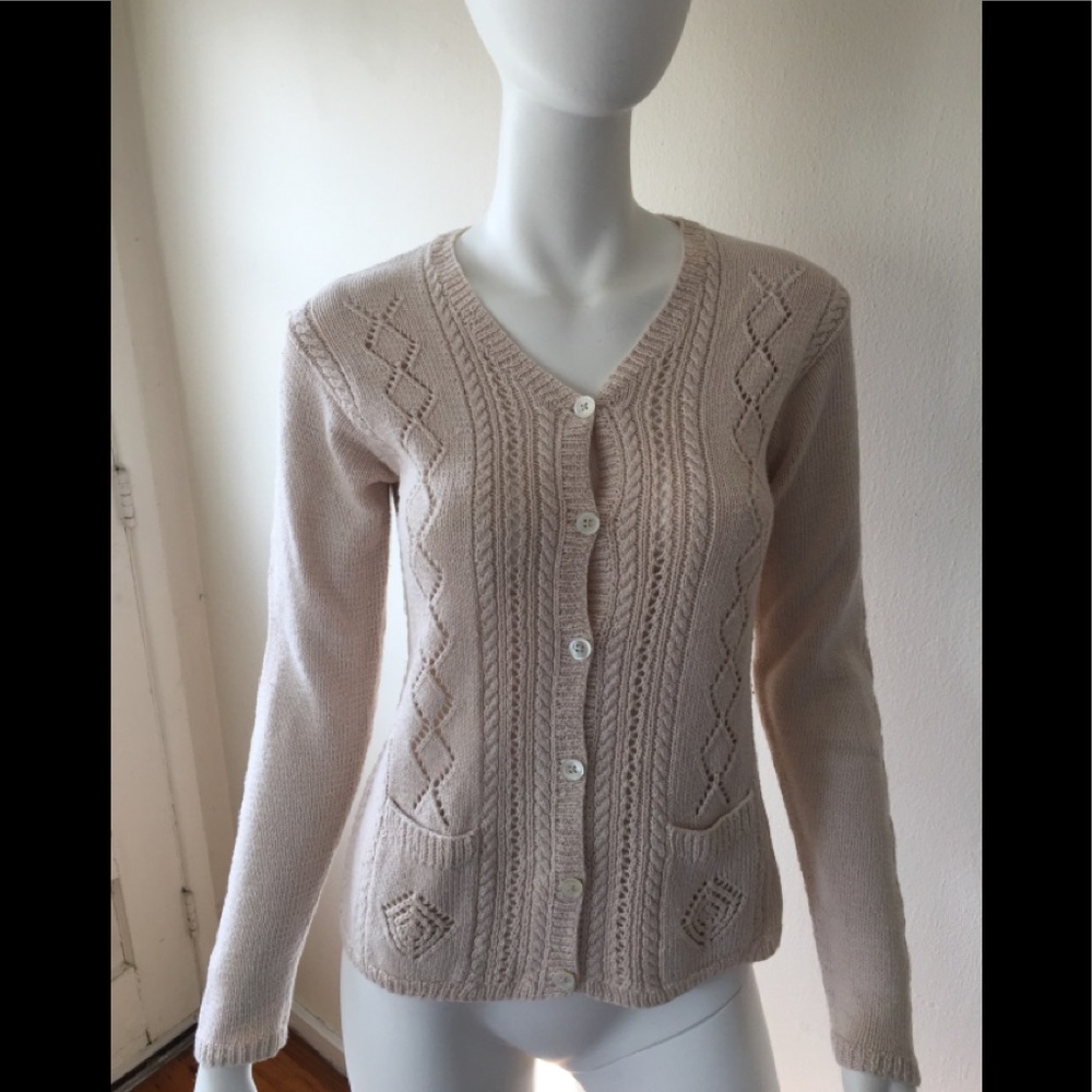EUC Ralph Lauren hand knit linen/cotton natural cardigan